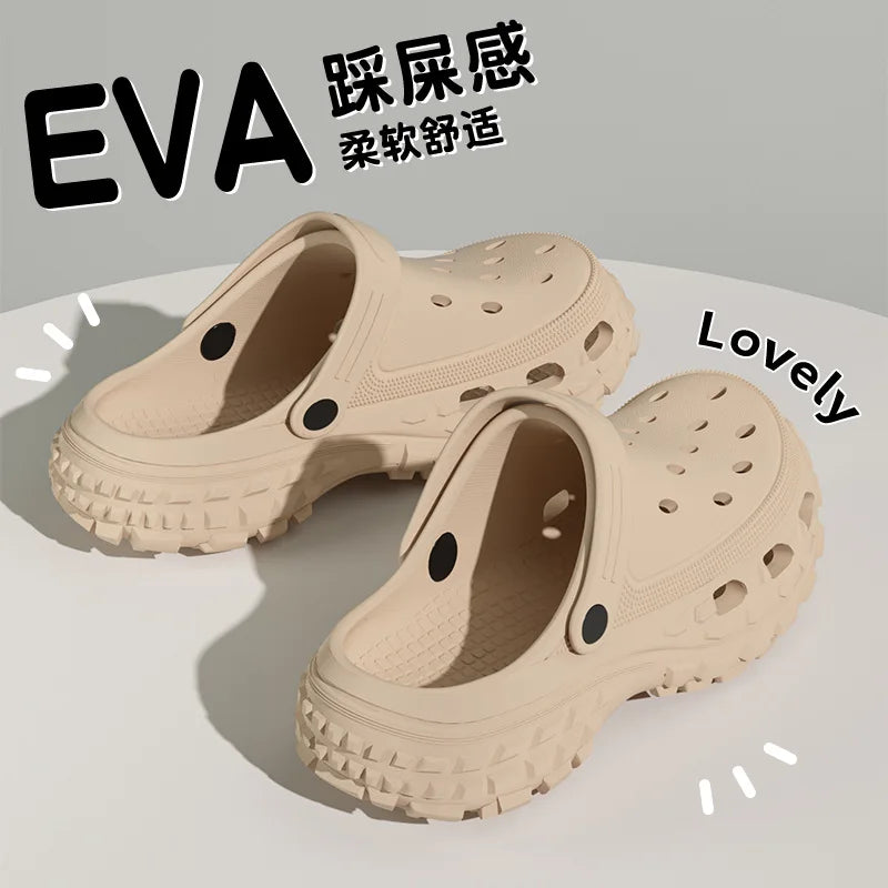 Summer Women Platform Sandals 2026 Closed Toe Non-Slip Beach Sandals Lightweight Soft Bottom for Home Comfortable Sandalias