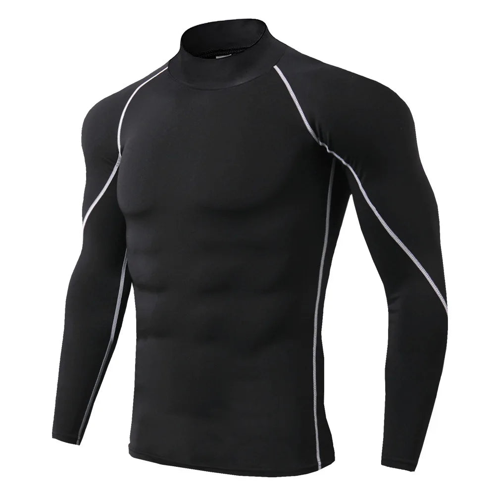 Herren Kompressions-Langarm-T-Shirt Sportbekleidung Männer Enges T-Shirt Elastischer Trainingsanzug Kleidung Fitnessstudios Fitness-T-Shirt für Herren