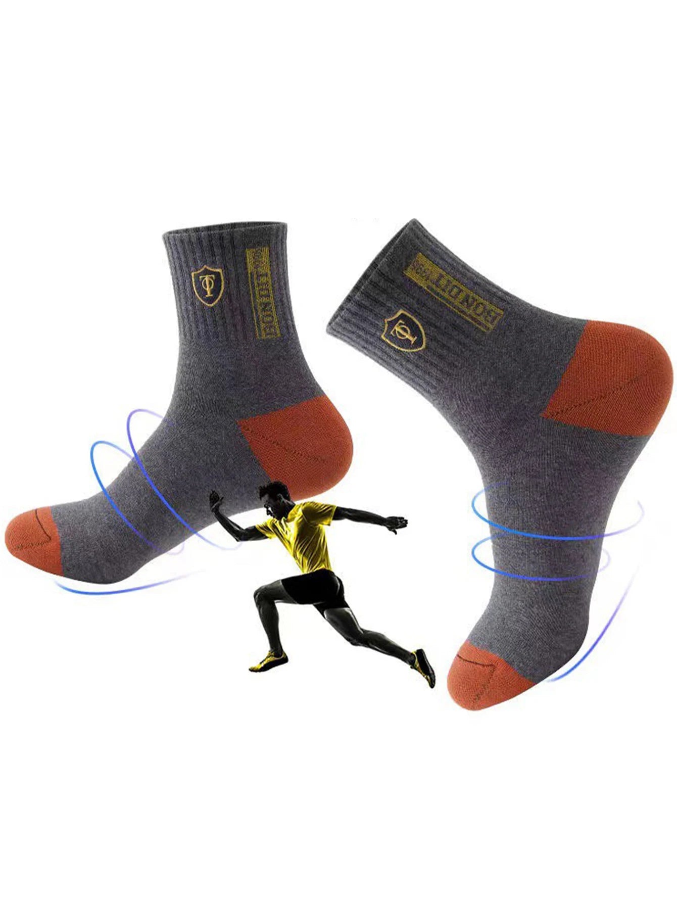 5＆10 Pairs Breathable Sports Stockings Mens Bamboo Fiber Mens Socks Sweat Absorption Deodorant Business Sox