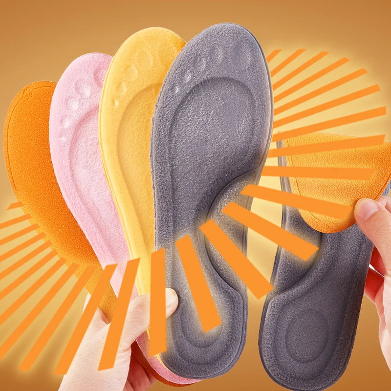 4D Massage Warme Stapel Schuhe Einlegesohlen Superweiche Latex Sportschuheinlagen für Füße Laufen Basketballschuhsohle Fußgewölbestütze Orthopädisch