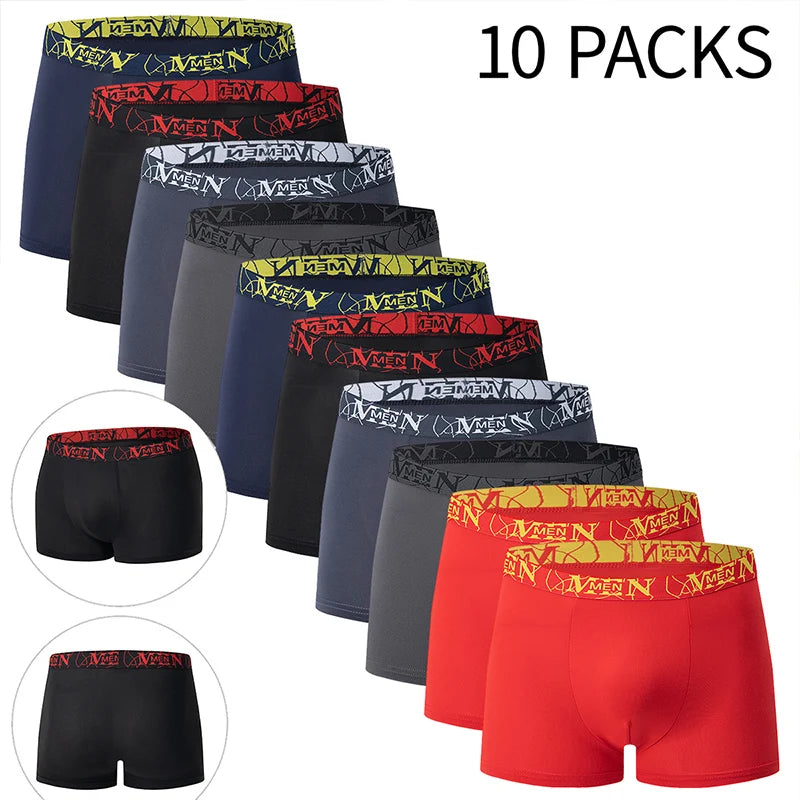 Lot de 5/10 boxers pour hommes, imprimé or noir, confortables et polyvalents, grande taille, sexy, pour jeunes hommes, loisirs sportifs, plage