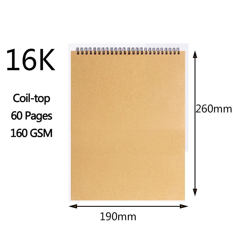 A3/A4/A5/8k/16k Sketchbook Thick Paper 160 GSM Notebook for painting DIY Creative Practice Drawing Art School Supplies - Shoppiline