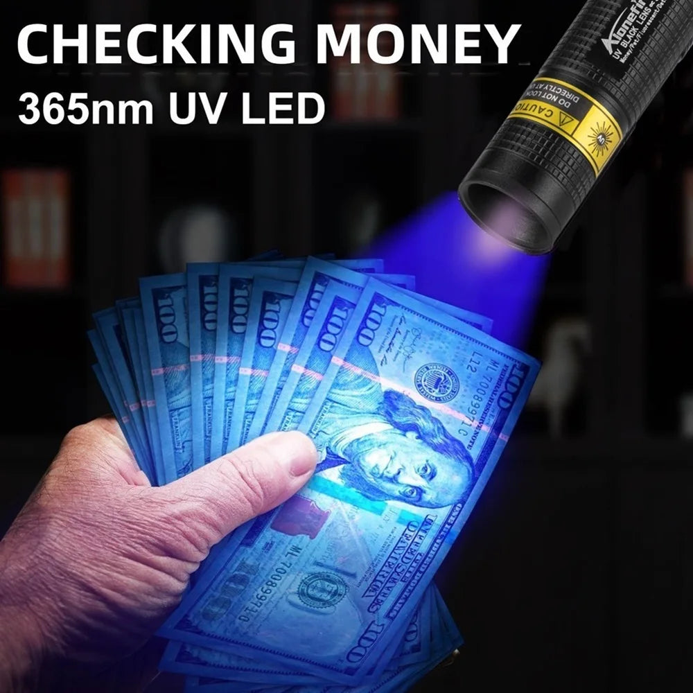 365nm Mini UV Led Blacklight Flashlight Usb Rechargeable Nail Lamp Pet Stain Leakage Marker Ore Money Scorpion Detection Lights