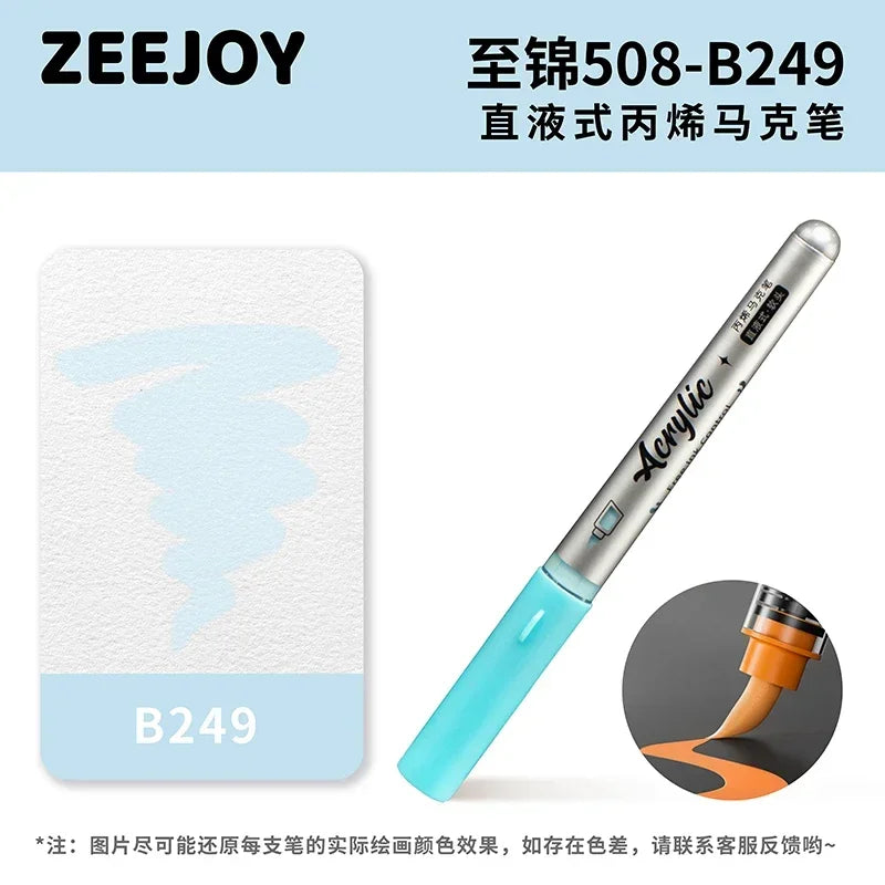 ZEEJOY 120/12/1 Colors Direct Liquid Acrylic Marker Pens Waterproof Pen Soft Brush Nib for Manga School Art Supplies Stationery
