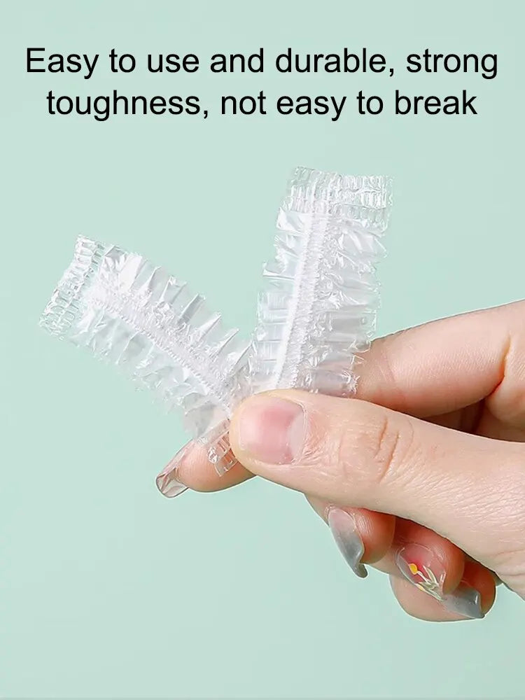 100PCS Disposable Hair Earmuff Dye Transparent Elastic Shower Hair Dye Protection Tool Shield Waterproof Earpack Plastic Wrap