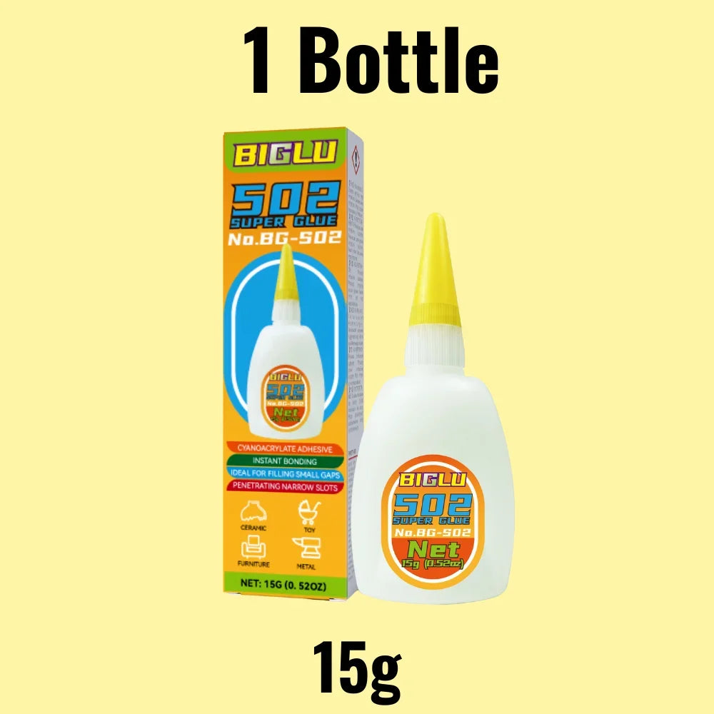 BIGLU 502 Super Glue Quick-drying Cyanoacrylate Instant Leather Rubber Wood Metal Strong Bond Liquid Adhesive Tool
