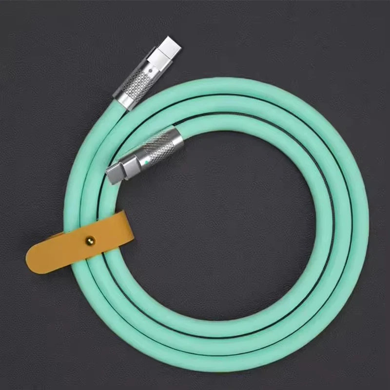 120W 6A Cable  Super Fast Charge PD Type C Liquid Silicone Cable 1M 1.5M 2M Cable C To C Quick Charger Cable for Xiaomi iPhone