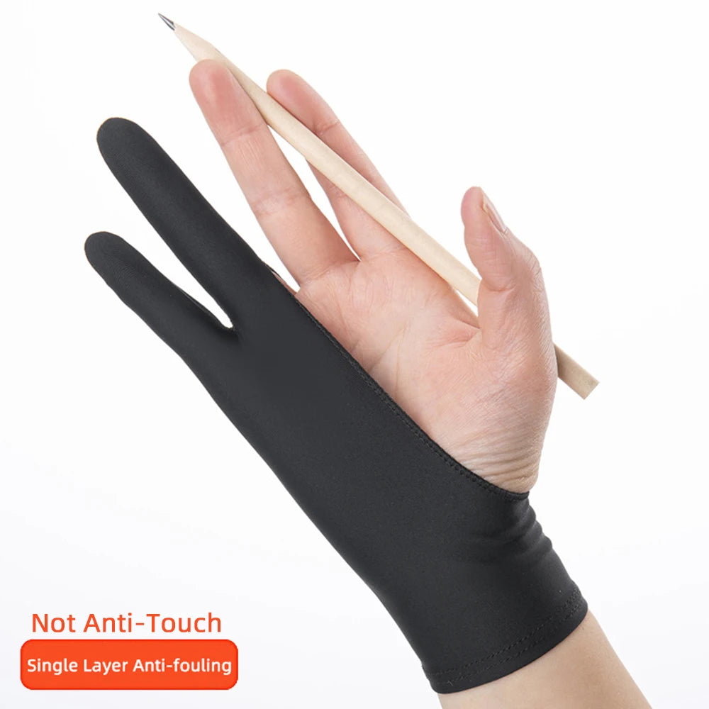 Two-finger Painting Gloves Anti-touch Anti-pollution Anti-dirty, Right And Left Hand Glove,for IPad Tablet Touch Screen Drawing