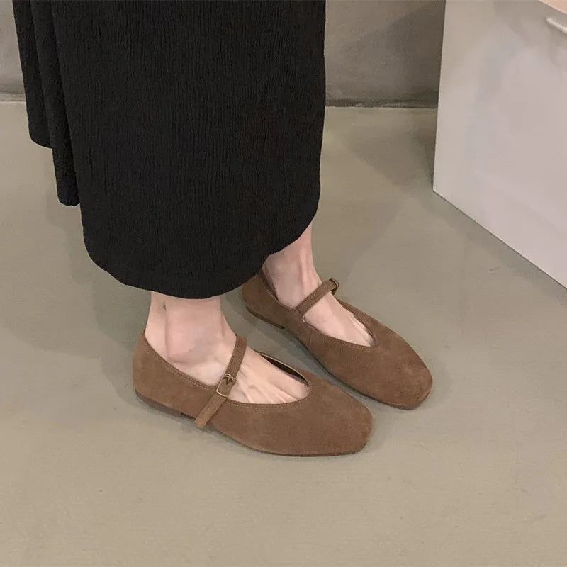 Bailamos 2024 Frühling Neue Marke Damen Flats Runde Zehen Kniehohe Slipper Damen Casual Ballettschuhe Weiches Leder Elegante Anzugschuhe
