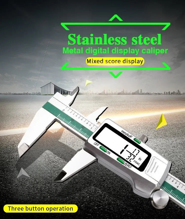ET50 150mm Stainless Steel Digital Caliper 6-Inch 0.01mm High Precision Fraction/MM/Inch Measure Woodworking Thickness Gauge - Shoppiline