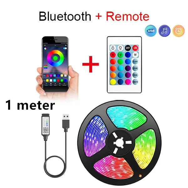 5V LED-Streifen USB RGB 5050 LED-Lichtband Musik-Synchronisation App-Steuerung Luces Led Flexible Lampe für Raumdekoration TV-Hintergrundbeleuchtung