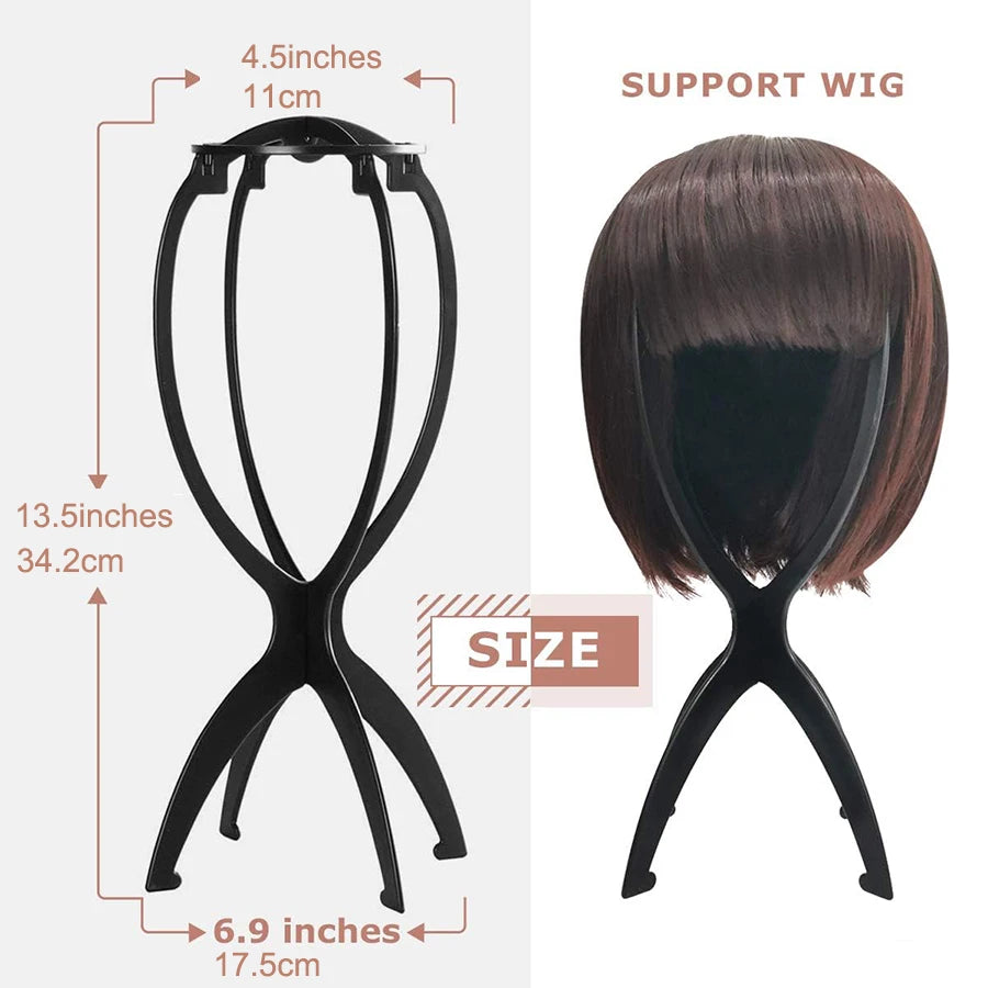 3 PCS Durable Folding Wig Stand for Solid Color Wigs - Stable Hair Clip and Display Tool, Hair Extension Holder