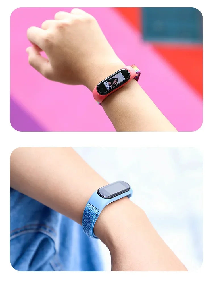 Nylon loop Mi band 4 5 6 Strap Replacement Soft Adjustable Wrist Watchband Pulsera correa For Xiaomi Mi band 3 4 5 6 7 Bracelet