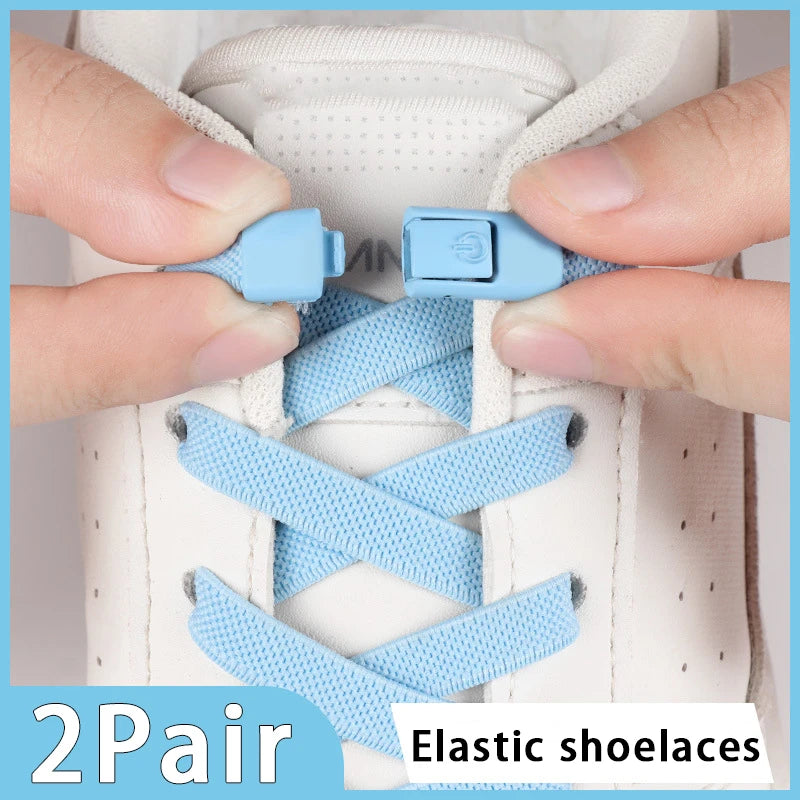 Press Lock Shoelaces without ties Elastic Laces Sneakers Tennis No Tie Shoe laces Shoes Accessories 1Pair/2Pair