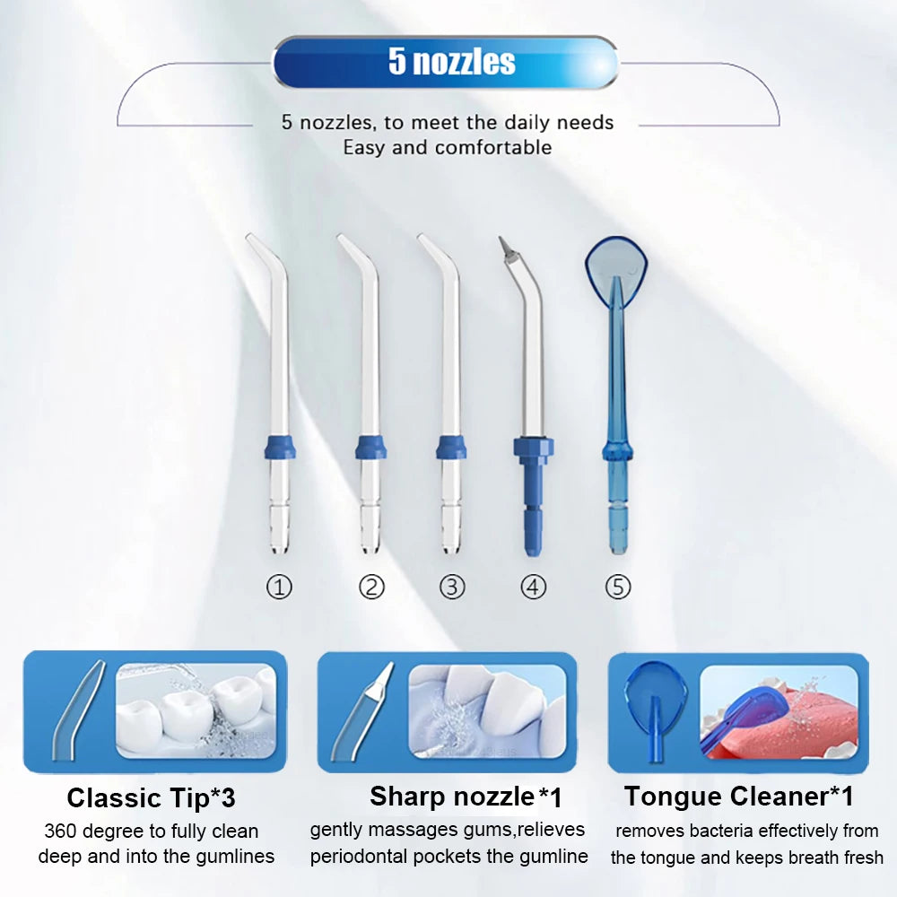 Oral Irrigator Dental Water Flosser for Teeth High Pressure Electric Dental Irrigator Water Flosser Mouth Washing Machine 800ML - Shoppiline