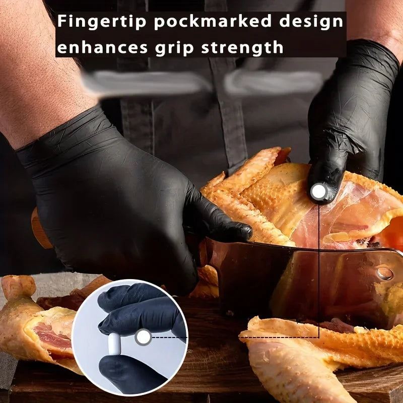 30/50/100PCS Black Nitrile Gloves Household Kitchen Bathroom Cleaning Gloves Dishwashing Nail Art Hair Dye Pets Latex Free