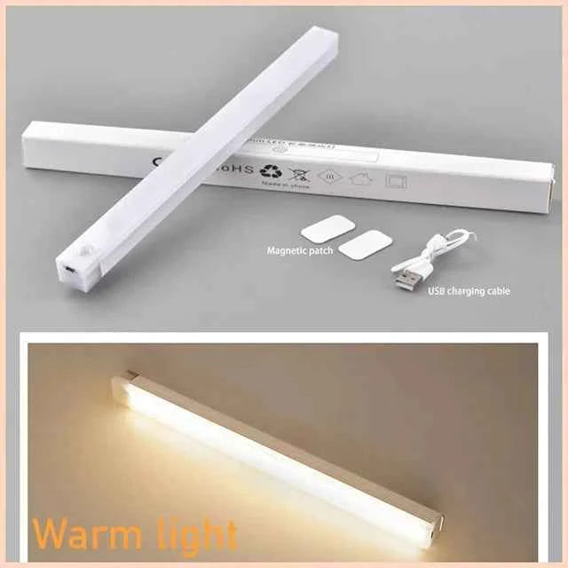 HOMEFISH Cabinet Light USB Rechargeable Motion Sensor LED Bar Light Induction Night Light Portable for Kitchen