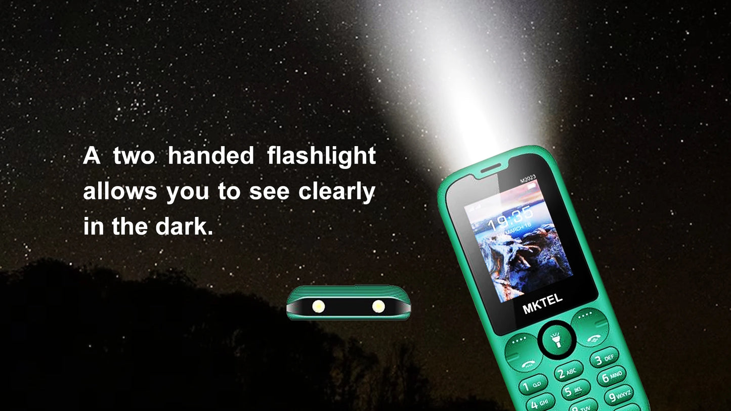 MKTEL M2023 Feature Phone with 1.77inch Display 800mAh Battery Dual SIM FM Radio Flashlight 0.08Mega Camera Senior Phone - Shoppiline
