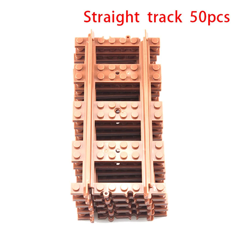 50Pcs/Lot City Trains Train Track Rail Straight Rails Technical Building Blocks Set Bricks Model Kids Classic Toys For Children - Shoppiline