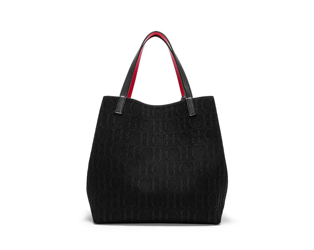 CH High Quality Craft Large Capacity Handbag Ladies Shoulder Bag Fashion Classic New Pure Color Outer Pocket Ladies Handbag - Shoppiline