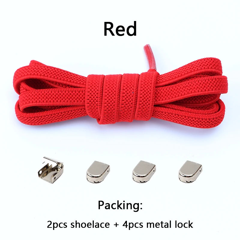 Gummiband-Schnürsenkel ohne Binden, Einheitsgröße für Erwachsene und Kinder, Sportschuh-Schnürsenkel, schnürsenkellos, flach, dehnbar