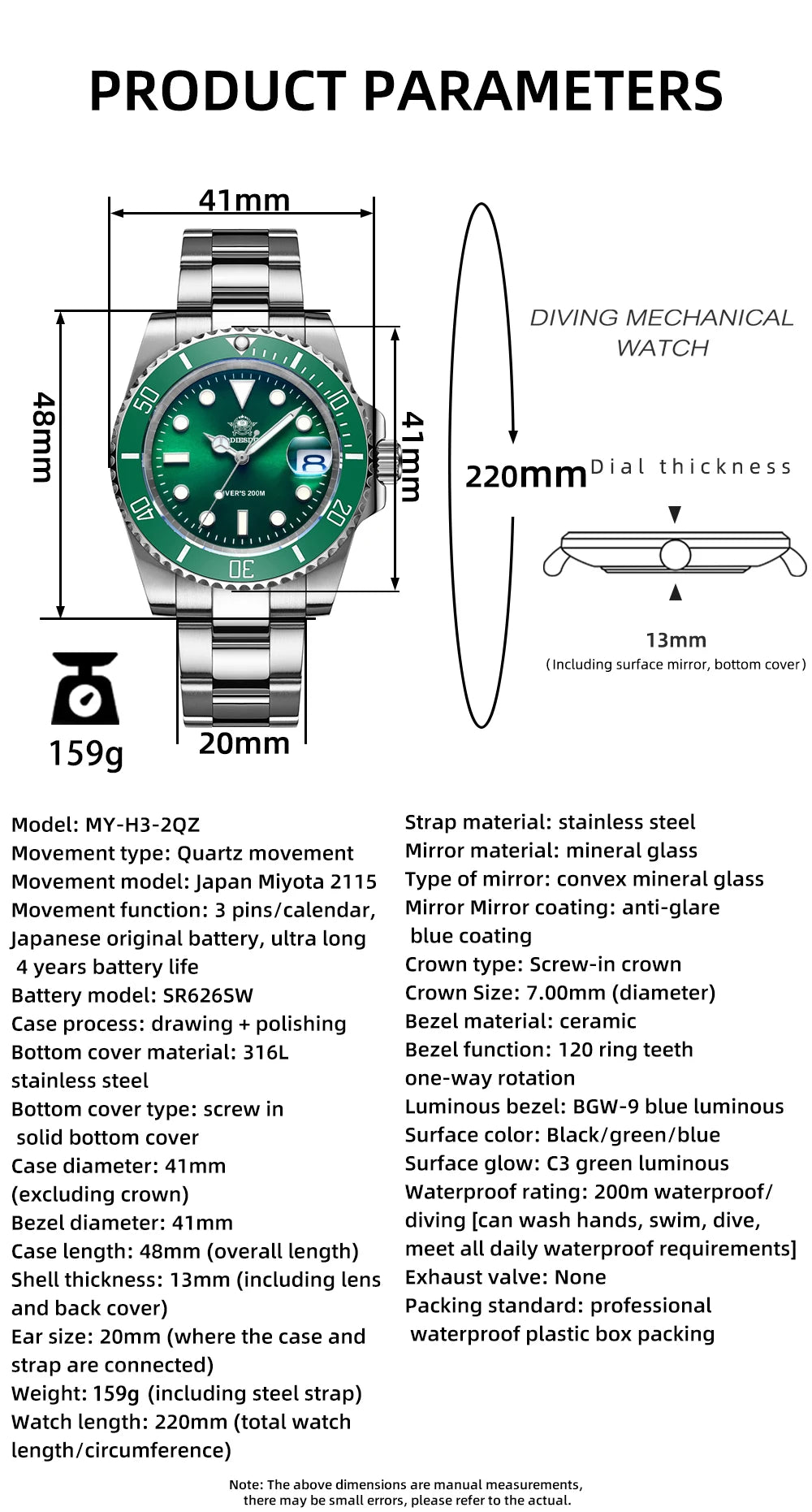 ADDIESDIVE Stainless Steel Watch Men's European and American Business Leisure Quartz Watch Waterproof Outdoor Sports Watch