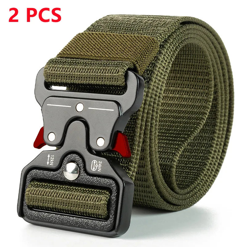 Ceinture tactique authentique à dégagement rapide, ceinture militaire d'extérieur en nylon souple véritable, accessoires de sport pour hommes et femmes, ceinture noire