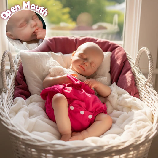 18Inch Can Open Mouth LouLou bebe reborn de silicona Girla Doll With Painted Bald Soft Corpo De Silicone Doll For Kids Gift