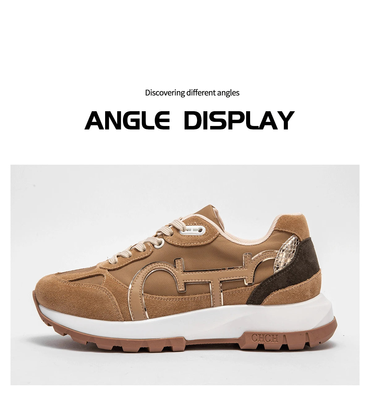 CHCH Women Tennis Shoes New Leather Splicing Student Sports Shoes