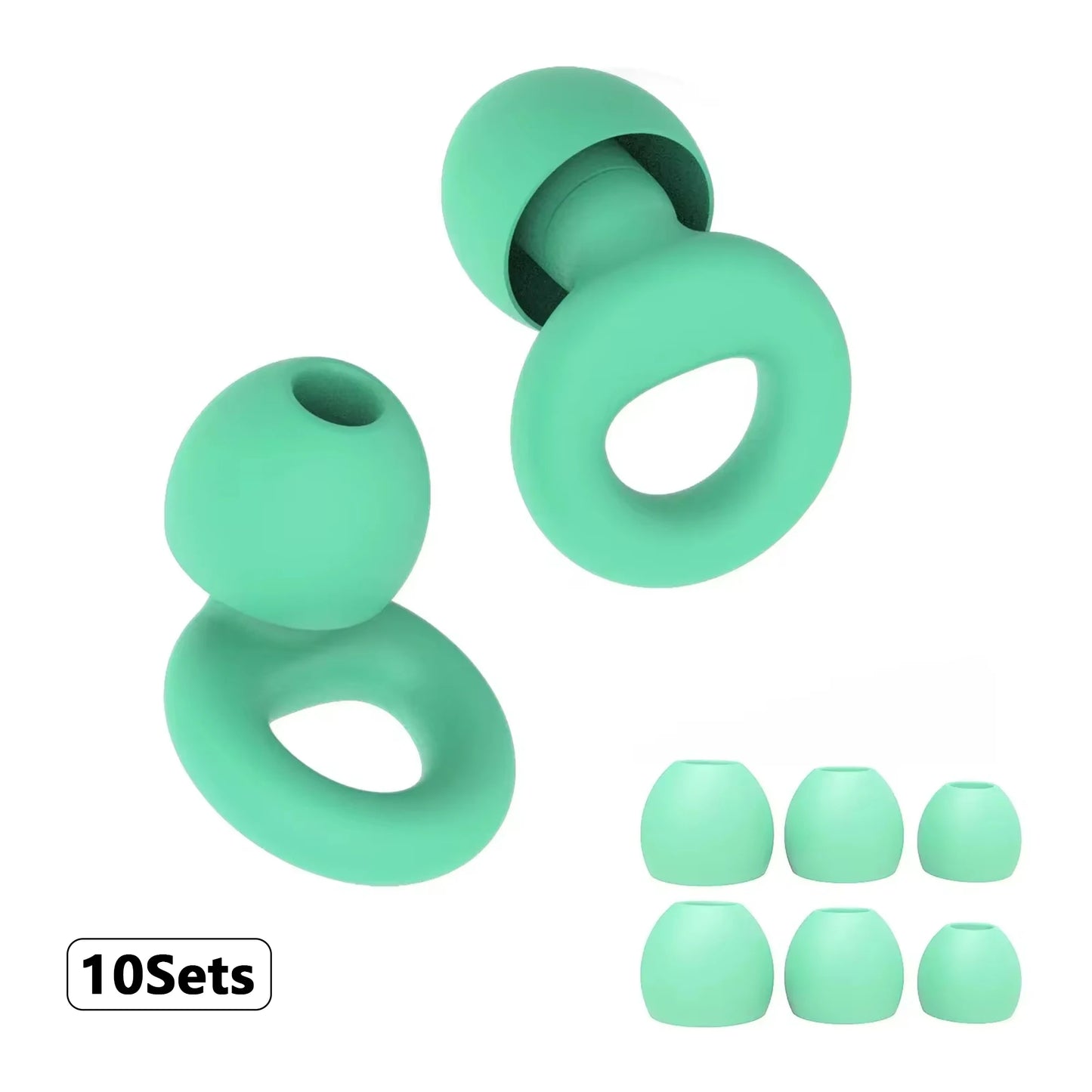 Plugs for Sleep,Swim, Work– Super Soft Silicone Ear Reusable Hearing Protection for Noise Reduction 8 Ear Tips in XS/S/M/L