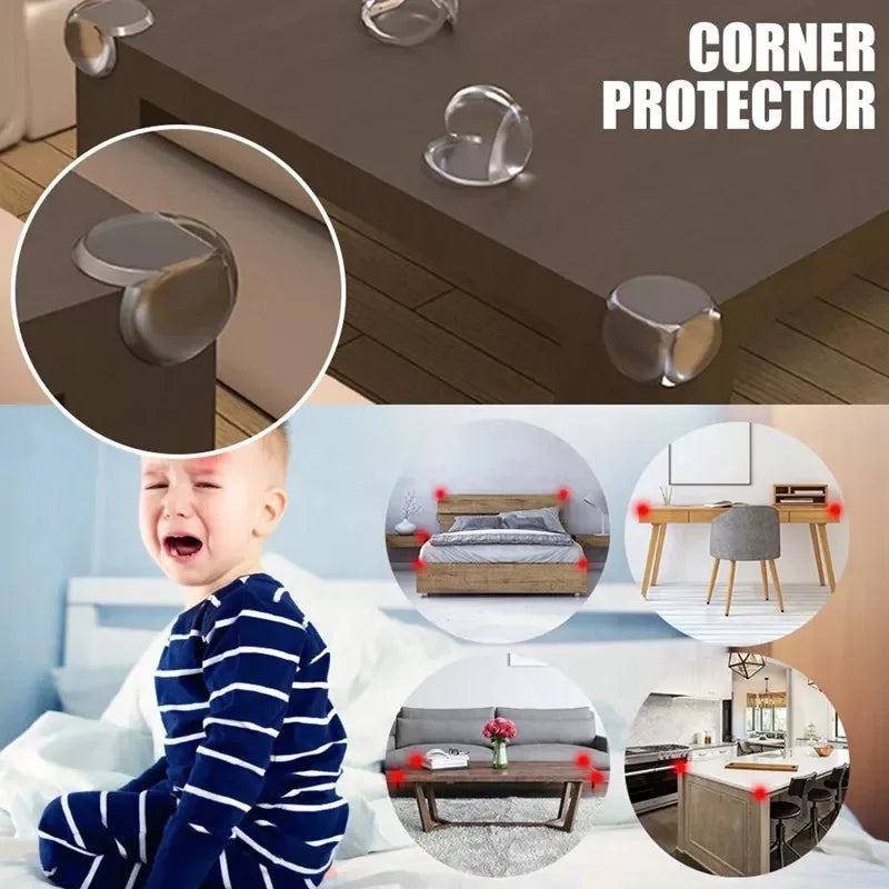 4/8/10/12Pcs Baby Safety Silicone Protector Table Corner Edge Protection Cover Transparent Anti Collision Soft Guard Home Tool