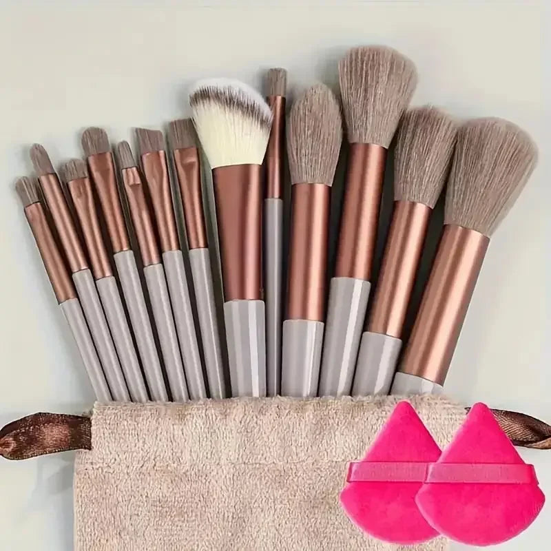 13-teiliges Premium-Make-up-Pinsel-Set aus synthetischen Nylonborsten – Weich, sanft und tierversuchsfrei für makellose Foundation, Rouge, Puder,