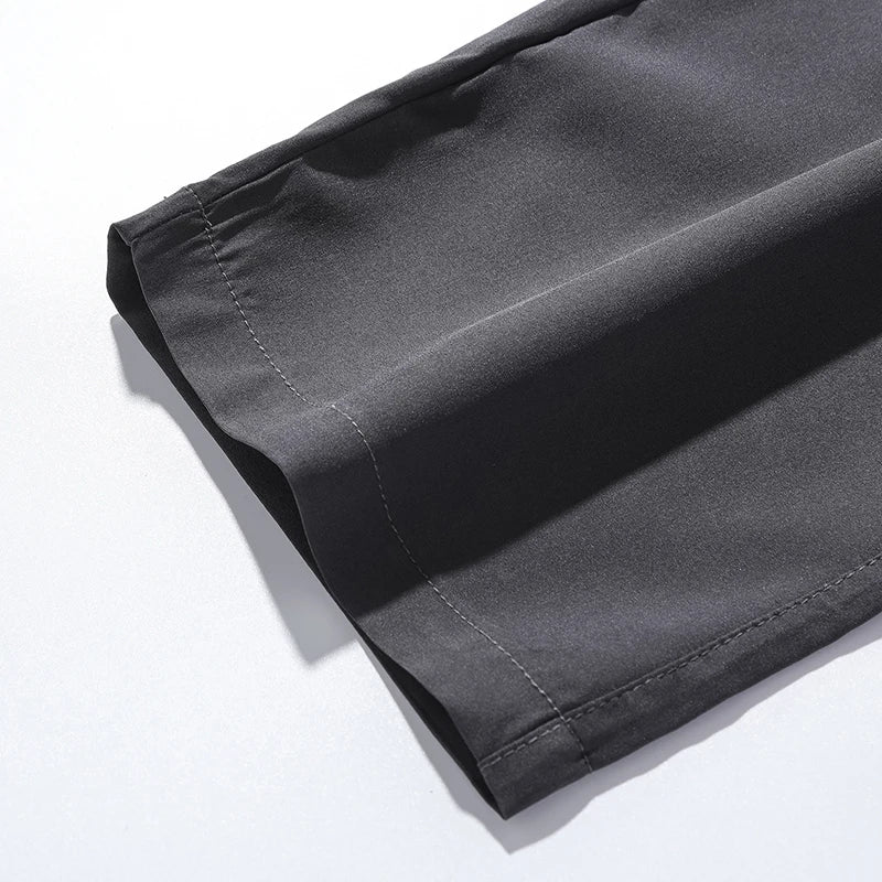 Breathable Men's Casual Pants Quick Dry Straight Elastic Waist Jogger Sweatpants Korean Classic Sport Trousers Plus Size 4XL 5XL