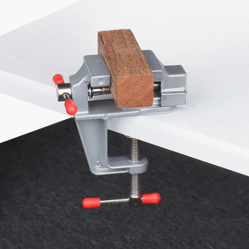 1pc Mini Workbench Vise with 3.5" Aluminum Jaw - Multi-Functional Precision Clamp for Jewelry, Woodworking & DIY Projects