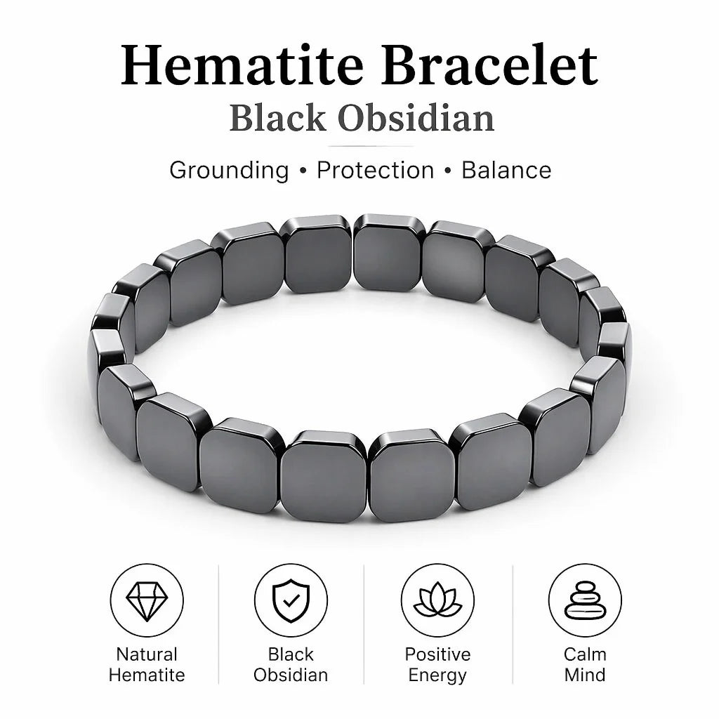 Hematite Bracelet For Men Reclaim Your Edge Confidence Natural Hematite Stone Beaded Stretch Healing Bracelets Gift Jewelry