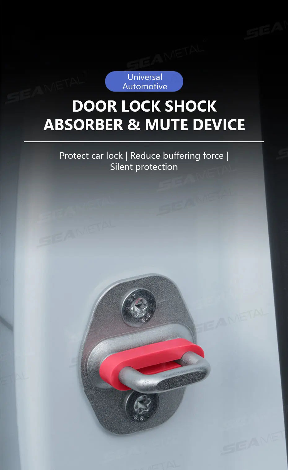 SEAMETAL Car Door Shock Absorber Universal Car Door Buckle Soundproof Deadener Damper Cushion Anti-Vibration Buffer Pad