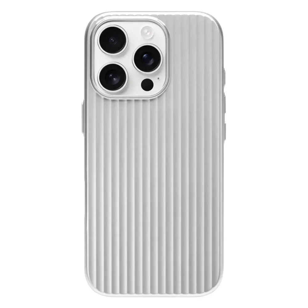 Luxury Stripes Metallic Paint Armor Case For iPhone 17 Air 16 15 14 13 Pro Max Shockproof Camera Protective Slim Matte PC Funda - Shoppiline