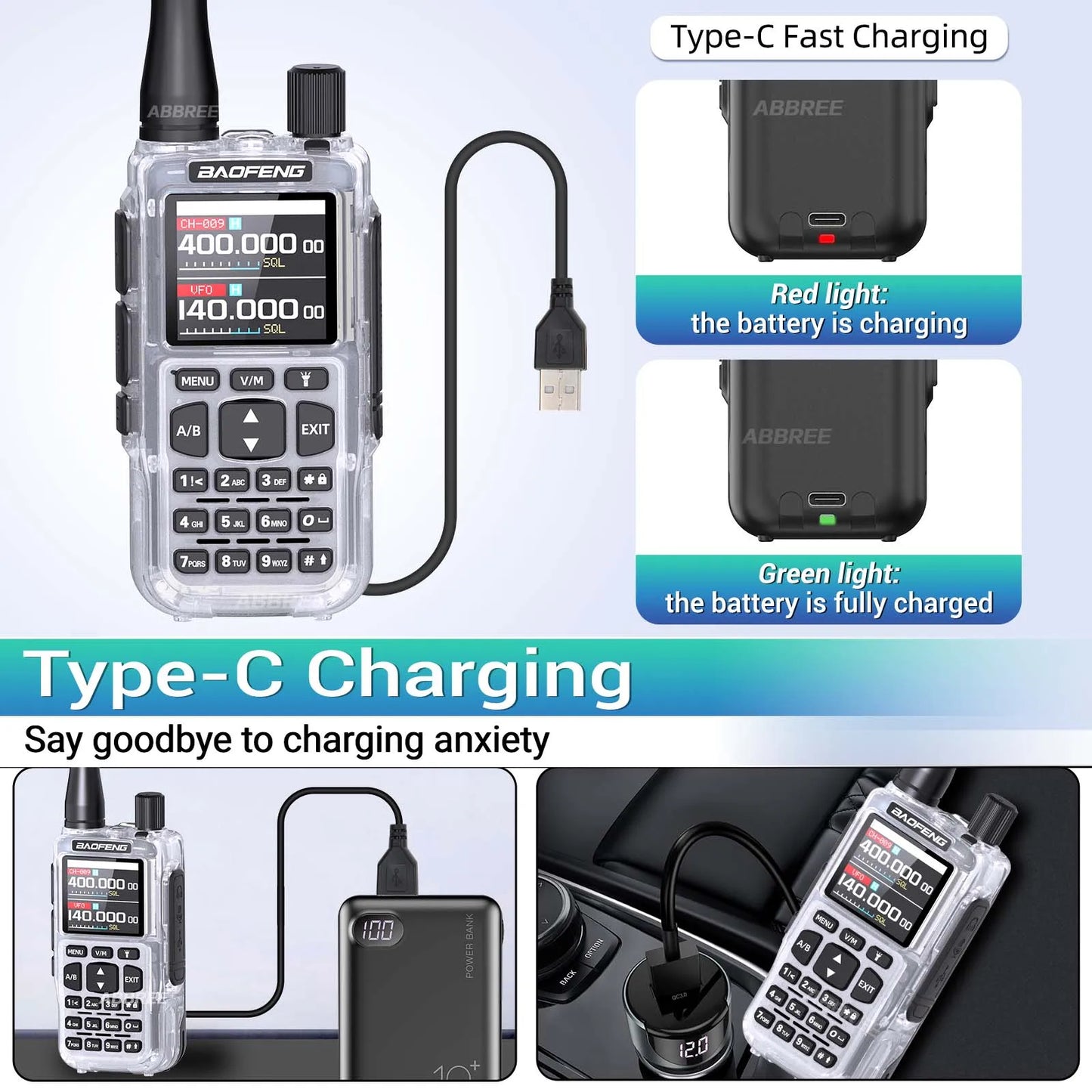 BAOFENG UV-5R Mini Walkie Talkie Multi Band Bluetooth Programming Wireless Copy Frequency 999CH AM FM Long Range Two Way Radio - Shoppiline