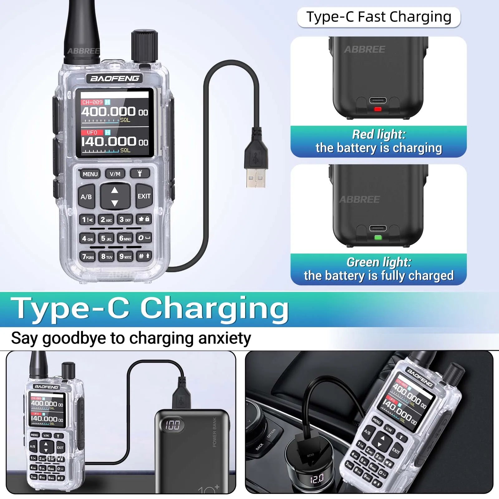 BAOFENG UV-5R Mini Walkie Talkie Multi Band Bluetooth Programming Wireless Copy Frequency 999CH AM FM Long Range Two Way Radio - Shoppiline
