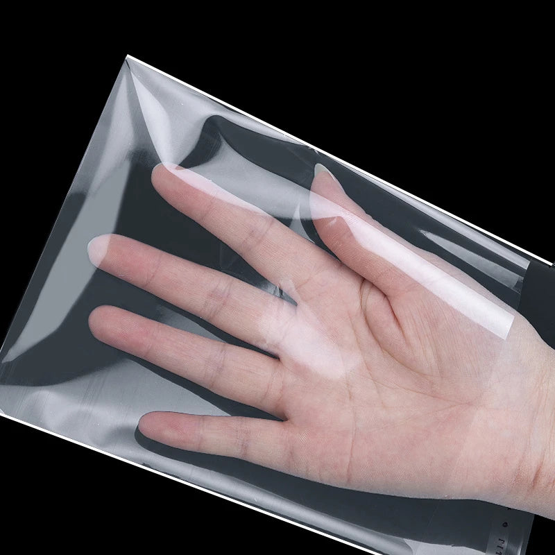 TETP 100Pcs Clear Self-Adhesive Resealable Waterproof OPP Plastic Bags 5Wires per Bag for Gift Food Candy Packaging Cellophane S