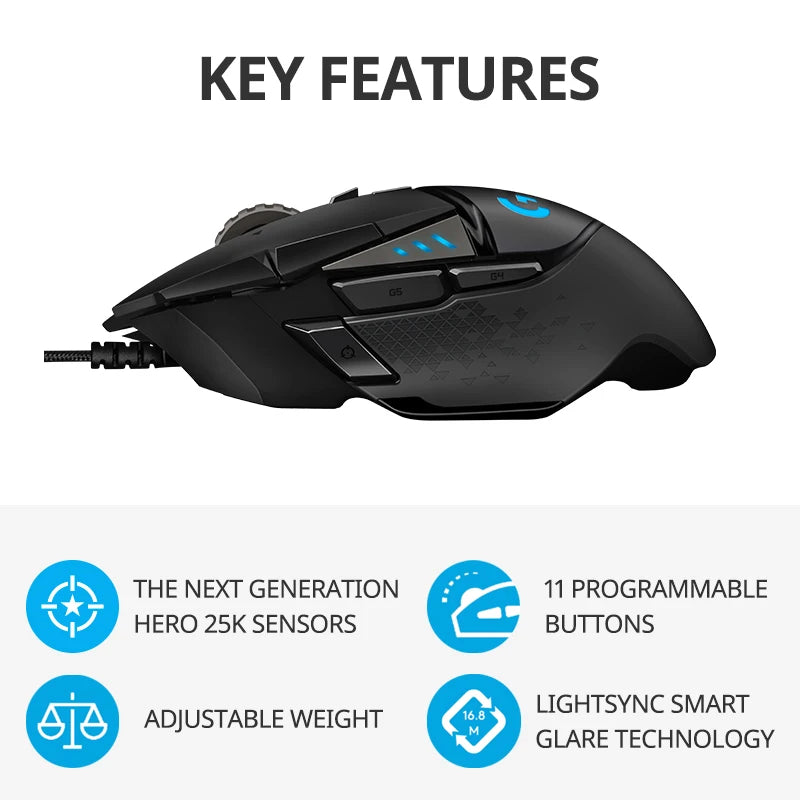Logitech G502hero Master Wired Gaming Mouse 502 Esports Machinery Eat Chicken Macro CS Programming Peripheral - Shoppiline