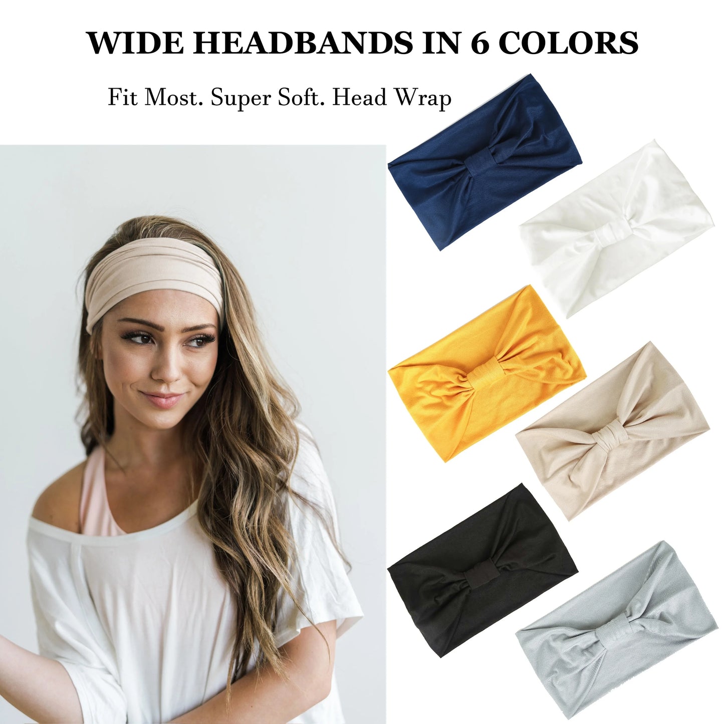 Bandeaux larges pour femmes, antidérapants, doux, élastiques, pour yoga, course, sport, entraînement, gym, turbans, bandanas