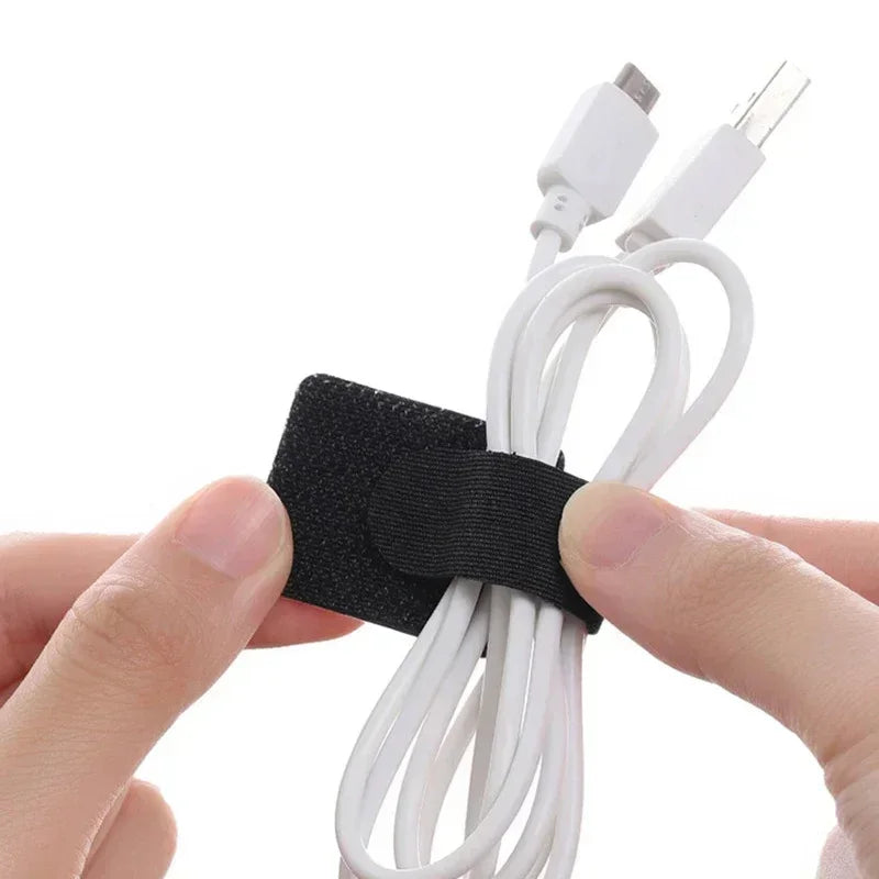 5/100Pcs Reusable Cable Organizer Desk Wire Winder Cable Tie Organizer Self Adhesive Cord Rope Holders Cord Protection Straps