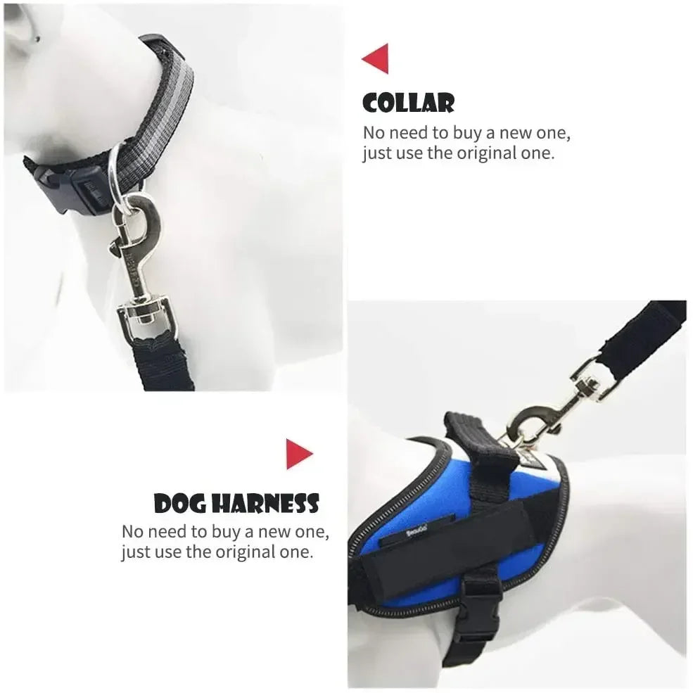 Adjustable Pet Dog Car Seat Belt Leash Heavy Duty Durable Nylon Pet Safety Harness Universal for Vehicle  Heavy Duty Sturdy