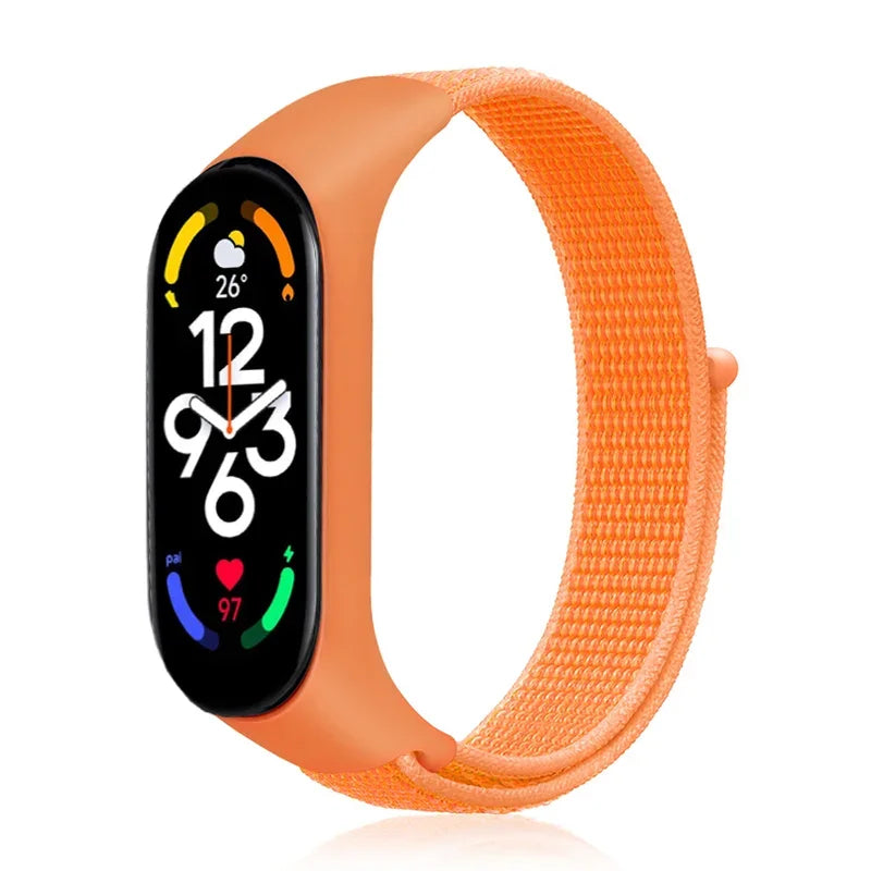 Nylonarmband für Xiaomi Mi Band 4/5/6/7 Armband Uhrenarmband Sport atmungsaktives Armband für Miband 4/5/6/7 Ersatz Correa Armband