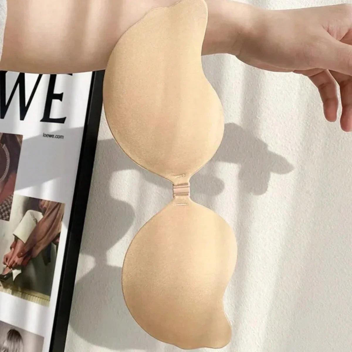 FINETOO 1-15PCS Women Invisible Nubra Breast Patch Tow-Color Hypoallergenic Mango Cup bra Silicone Non-Falling Off Thin