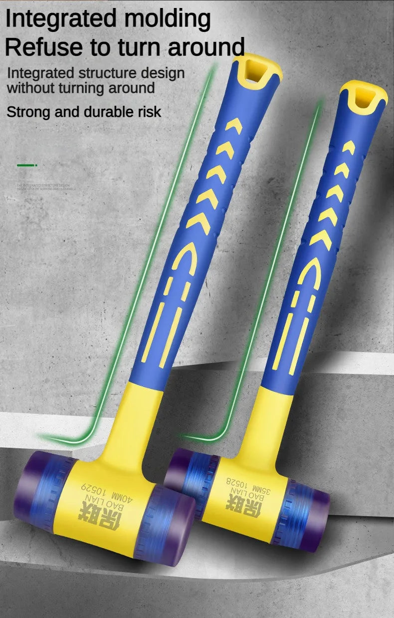 Detachable Insulated Double-Headed Installation Hammer 25mm-45mm Rubber Handle Soft Grip Hammer for Installation Work - Shoppiline