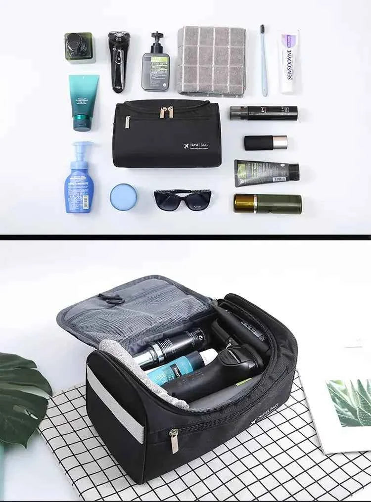 Large Leather Toiletry Bag Hanging Dopp Kit for Men Women Waterproof Wash Bag Cosmetic Storage Bag Ideal for Traveling & Outdoor