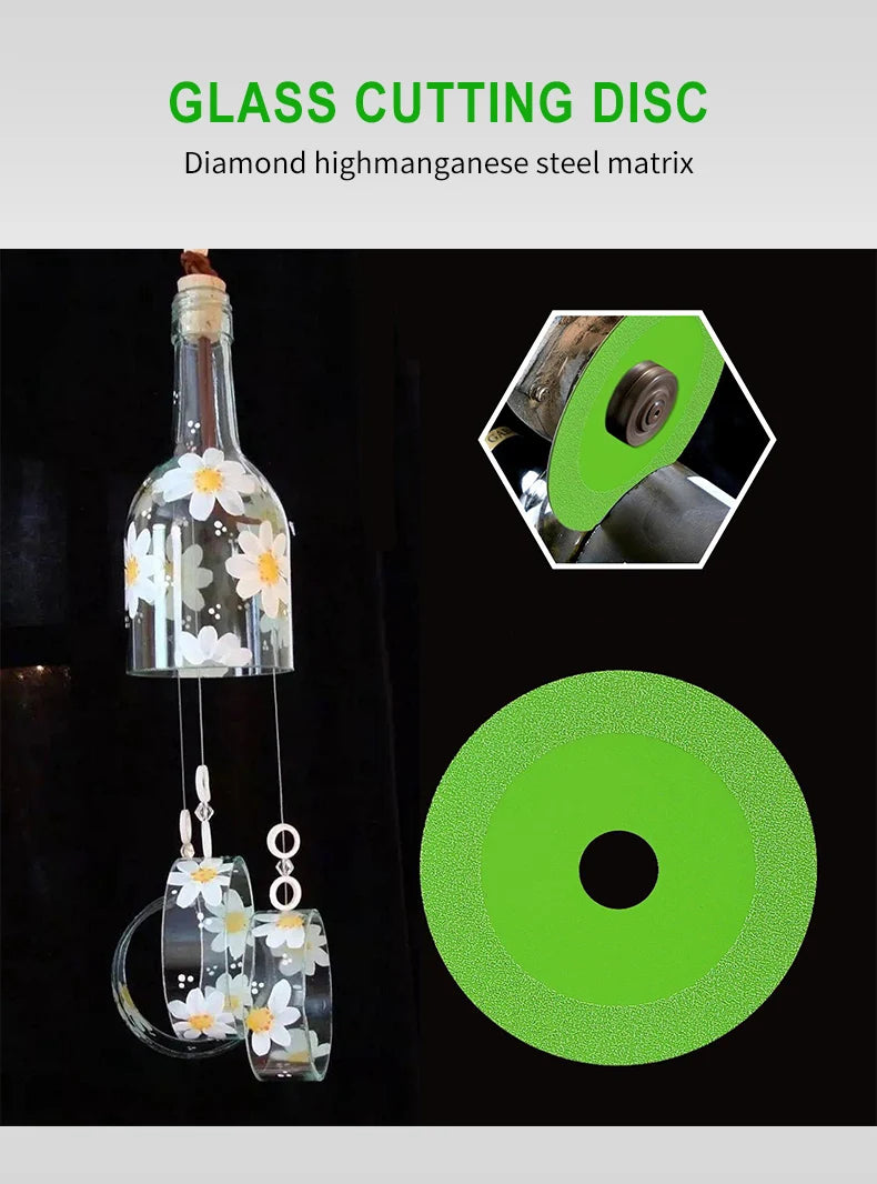 Diamond Ultra Thin Green Brazing Blade Cutting Blade Ceramic Jade Glass Tile Wine Bottle Grinding Cutting Saw Blade Tool