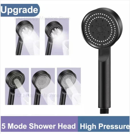 High Pressurized Filter Shower Head 3-mode Adjustable Spray with Massage Brush Rain Faucet Bathroom Accessories